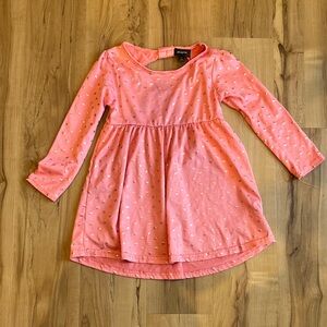 Gymboree Coral Pink Long Sleeve Heart Foil Dress